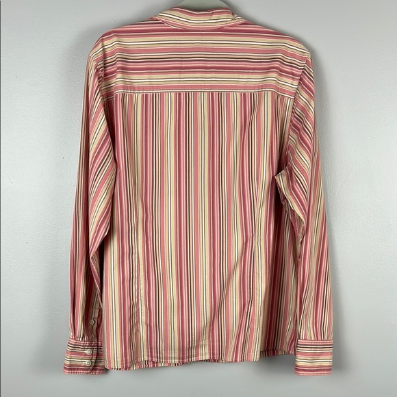 L.L. Bean Pink and Cream Striped Long Sleeve Oversized Shirt Size Large - Picture 8 of 8